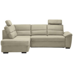 Ecksofa in Flachgewebe Creme