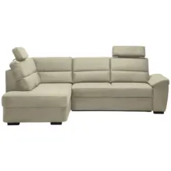 Ecksofa in Flachgewebe Creme