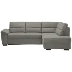 Ecksofa in Flachgewebe Hellgrau