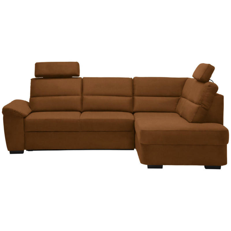 Ecksofa in Flachgewebe Braun