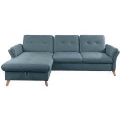 Ecksofa in Lederlook (vegan) Blau