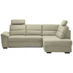 Ecksofa in Flachgewebe Creme
