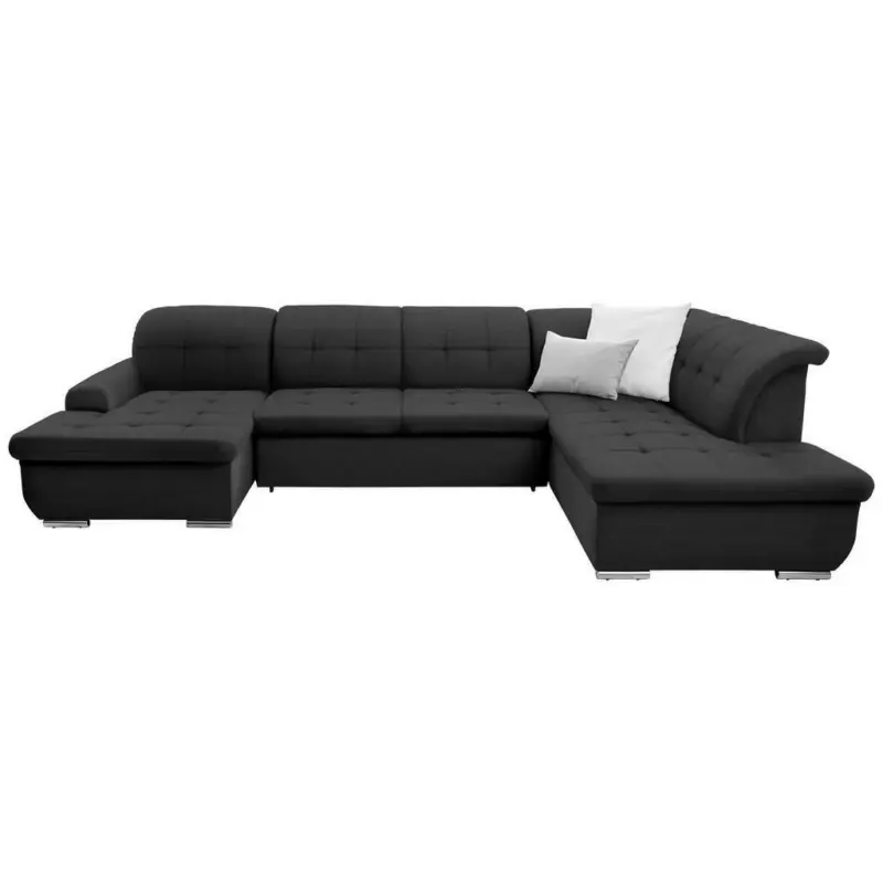 Wohnlandschaft in Flachgewebe Graubraun