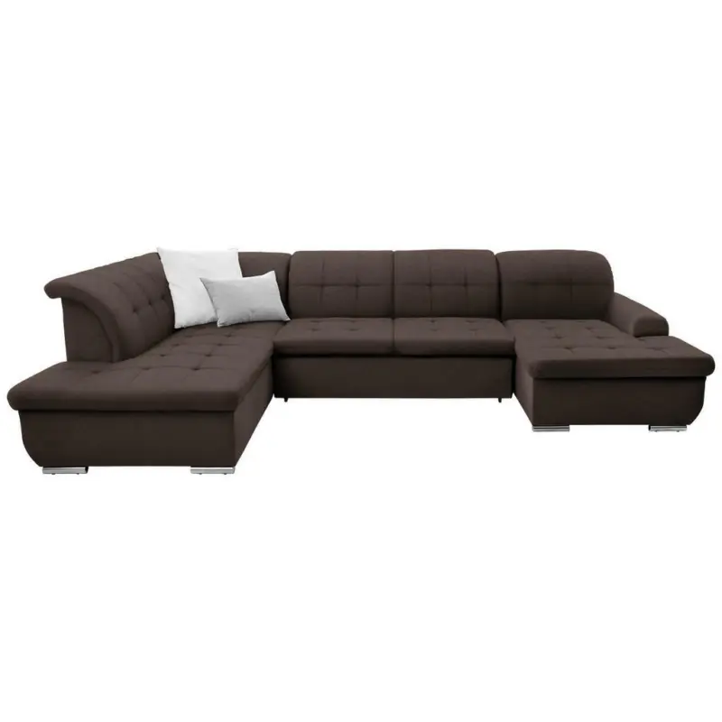 Wohnlandschaft in Flachgewebe Braun, Dunkelbraun