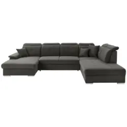 Wohnlandschaft in Flachgewebe Graubraun