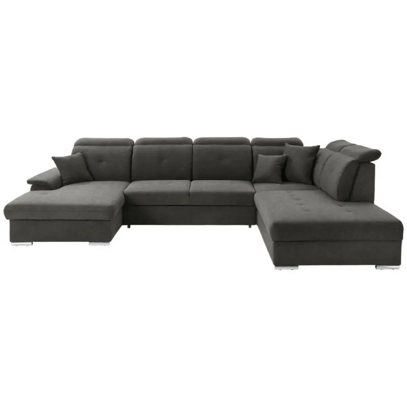 Wohnlandschaft in Flachgewebe Graubraun