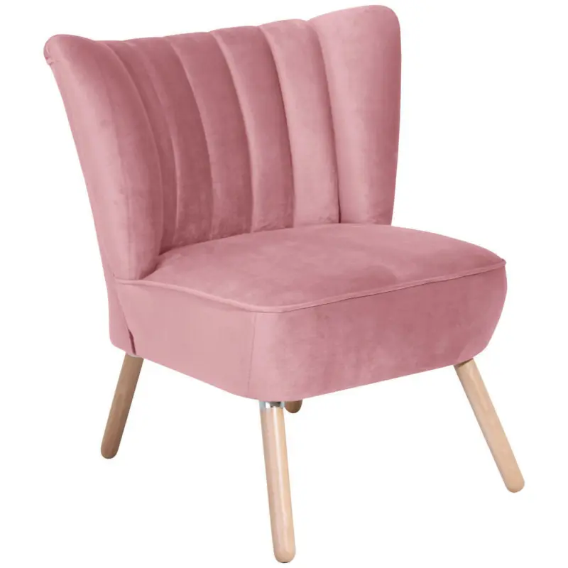 Sessel in Samt, Velours Rosa