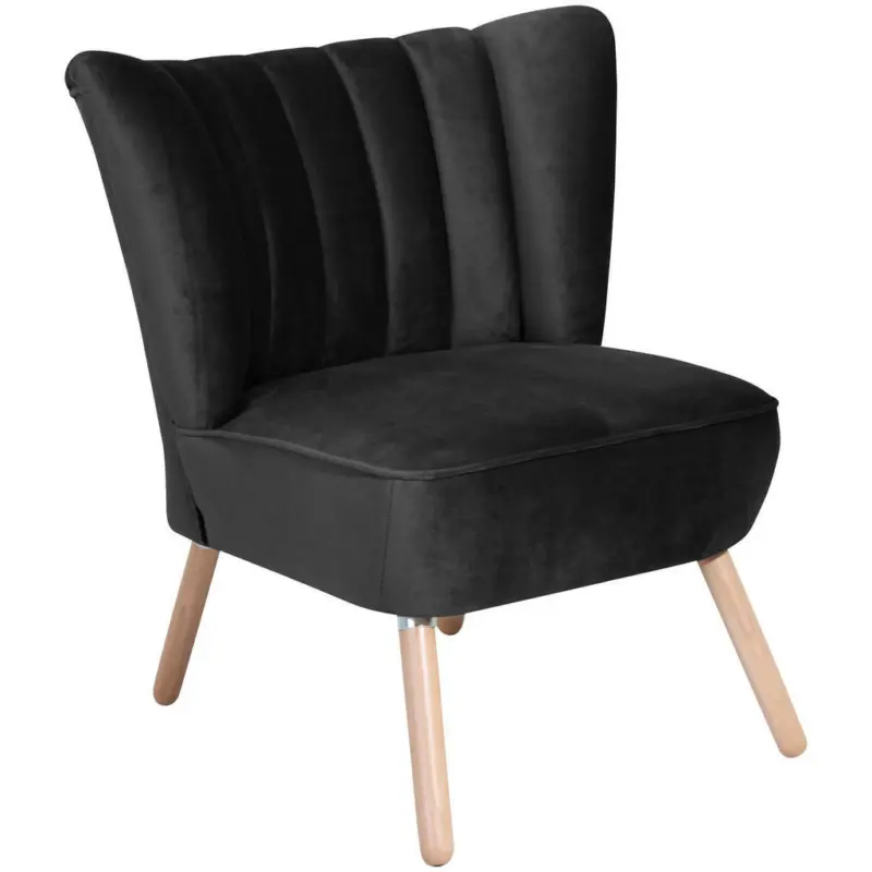 Sessel in Samt, Velours Schwarz