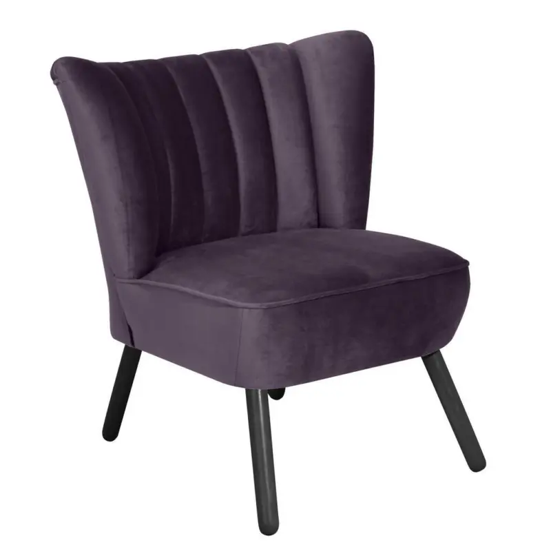 Sessel in Samt, Velours Lila