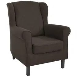 Ohrensessel in Webstoff Braun