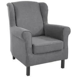 Ohrensessel in Webstoff Grau