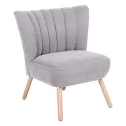 Sessel in Velours Silberfarben