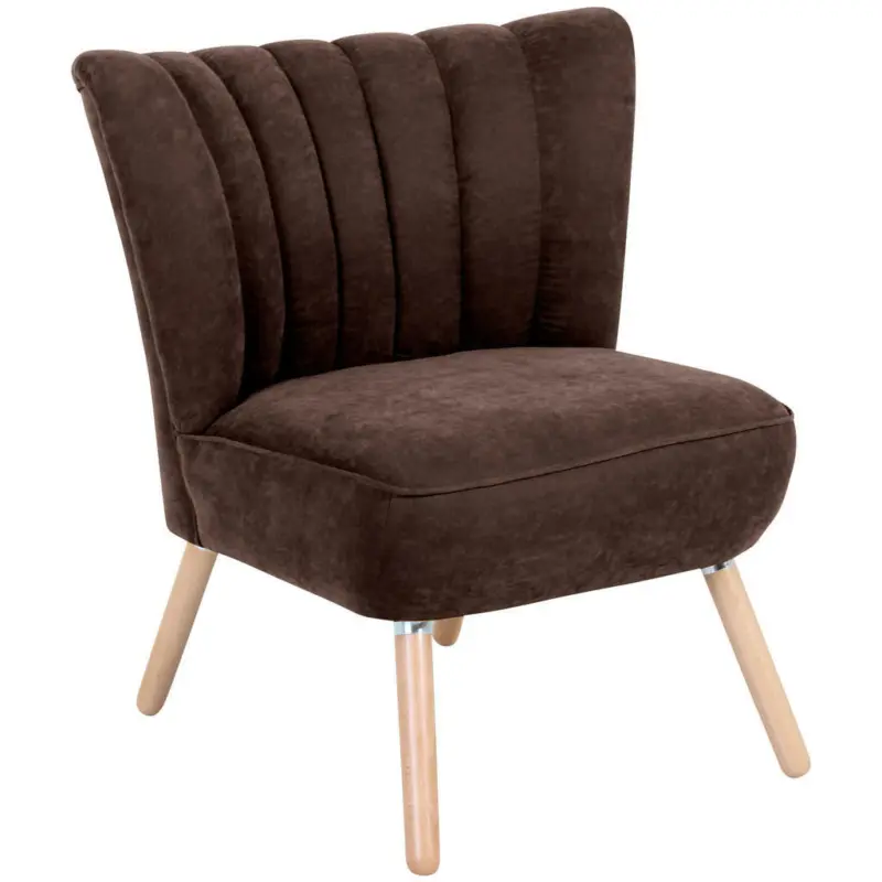 Sessel in Velours Braun