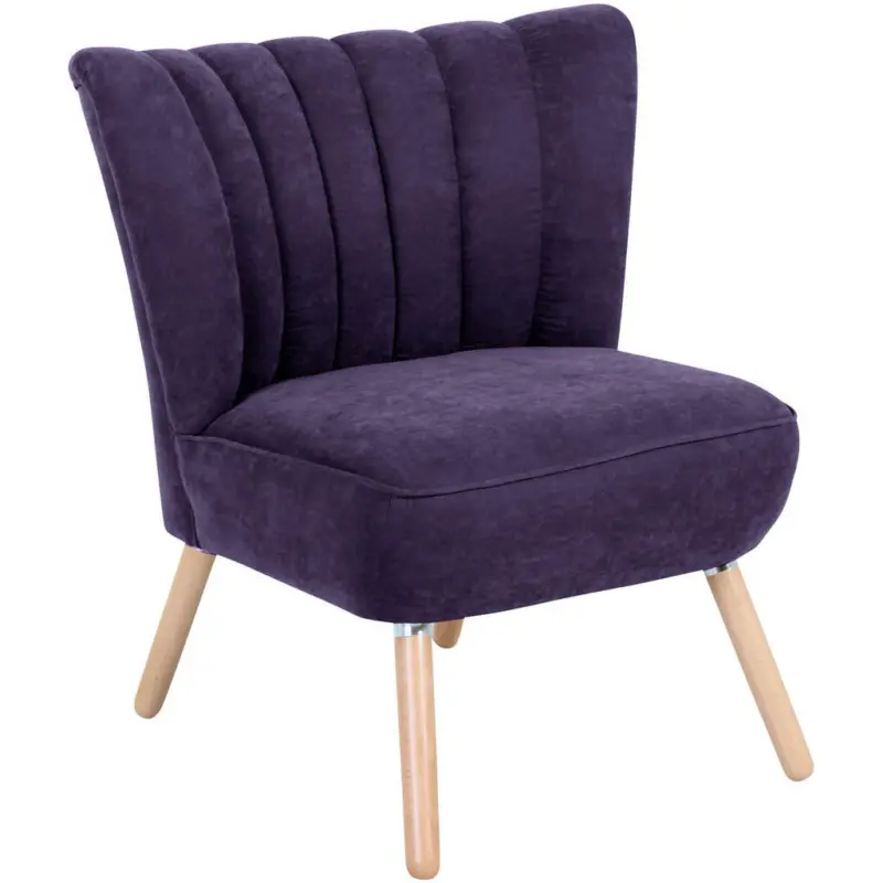 Sessel in Velours Violett