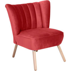 Sessel in Samt, Velours Rot