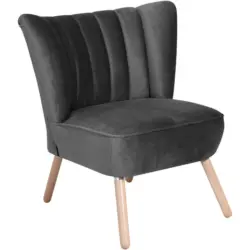 Sessel in Samt, Velours Anthrazit
