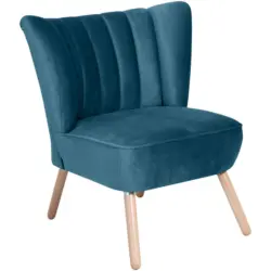 Sessel in Samt, Velours Petrol