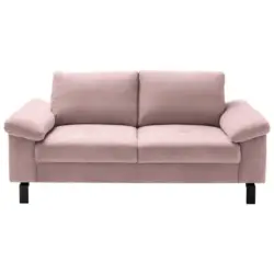 Zweisitzer-Sofa in Velours Rosa