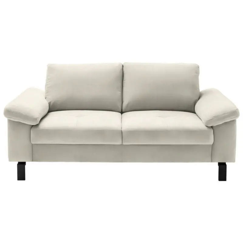 Zweisitzer-Sofa in Velours Naturfarben, Beige
