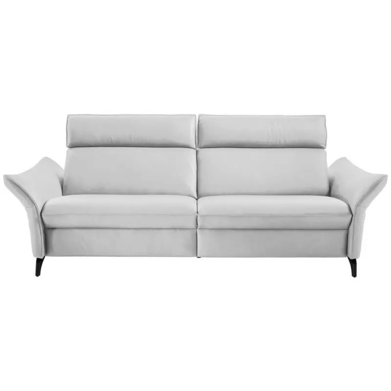 Dreisitzer-Sofa in Leder Hellgrau