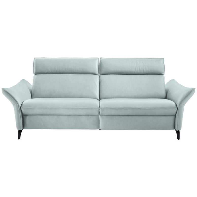 Dreisitzer-Sofa in Leder Hellblau