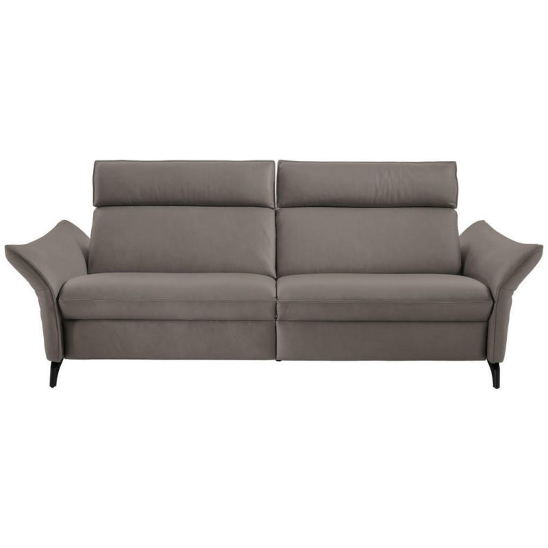 Dreisitzer-Sofa in Leder Graubraun