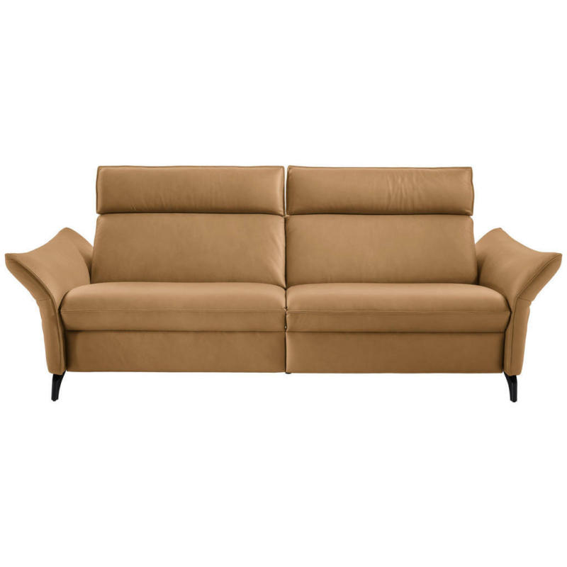 Dreisitzer-Sofa in Leder Currygelb