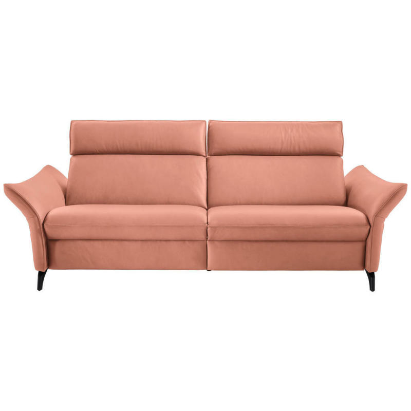 Dreisitzer-Sofa in Leder Koralle