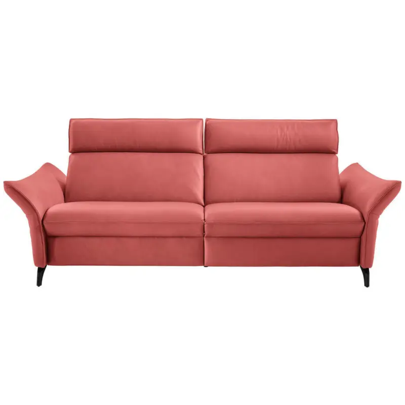 Dreisitzer-Sofa in Leder Rot