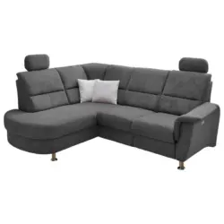 Ecksofa in Mikrofaser Anthrazit