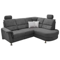Ecksofa in Mikrofaser Anthrazit
