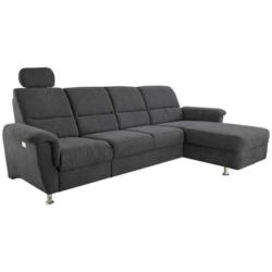 Ecksofa in Mikrofaser Schwarz