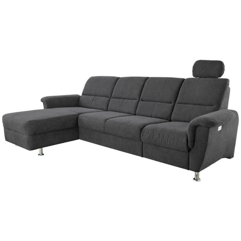 Ecksofa in Mikrofaser Schwarz