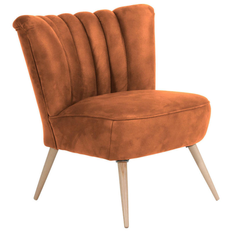 Sessel in Lederlook, Mikrofaser Cognac