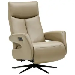 Relaxsessel in Leder Beige