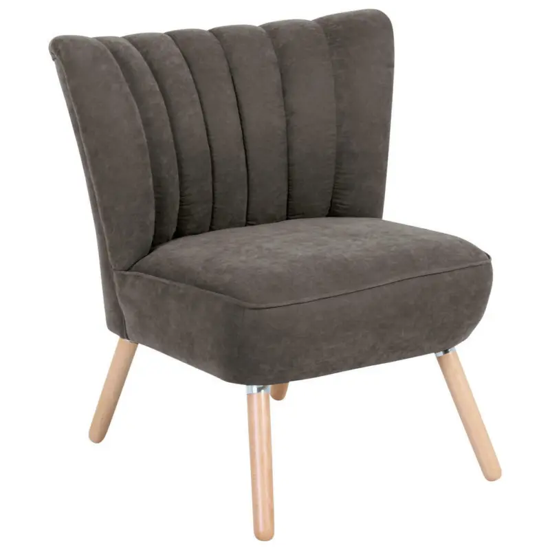 Sessel in Velours Grau