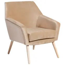 Sessel in Samt, Velours Buchefarben, Sandfarben