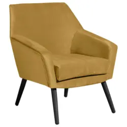 Sessel in Samt, Velours Gelb, Schwarz