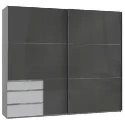 Schwebetürenschrank in Grau, Hellgrau