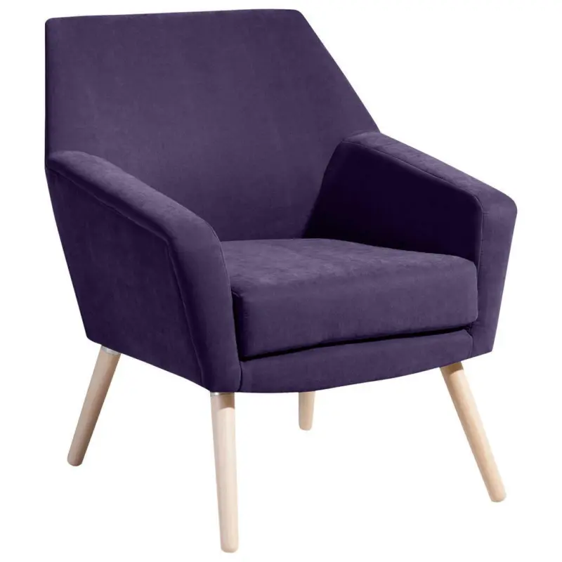 Sessel in Velours Violett