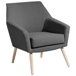 Sessel in Flachgewebe, Leinenoptik Anthrazit