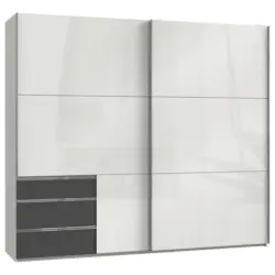 Schwebet&uuml;renschrank in Graphitfarben, Wei&szlig;