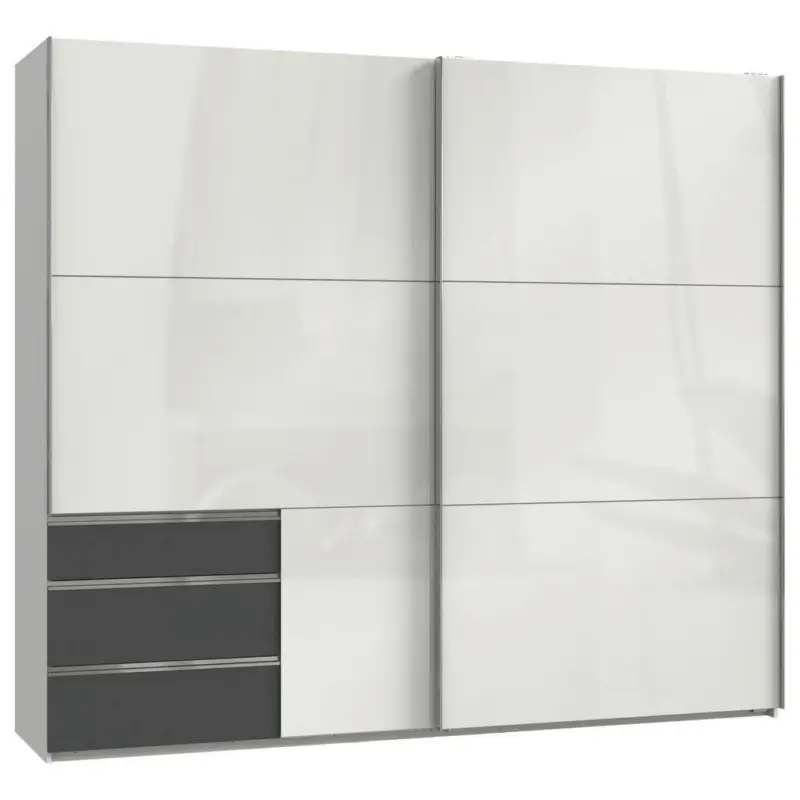 Schwebet&uuml;renschrank in Graphitfarben, Wei&szlig;