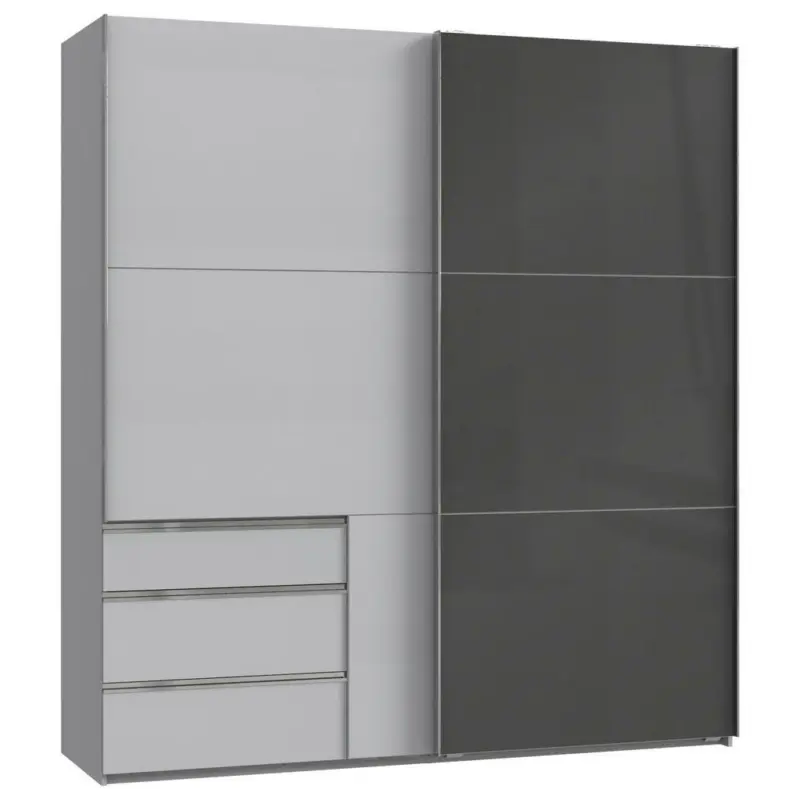 Schwebetürenschrank in Grau, Hellgrau