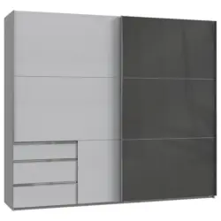 Schwebetürenschrank in Grau, Hellgrau