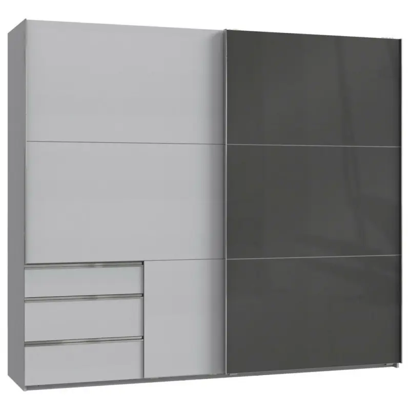 Schwebetürenschrank in Grau, Hellgrau