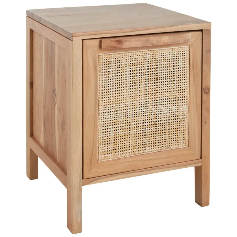 Nachtkästchen in Hartholz Akazie Akaziefarben