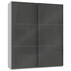 Schwebet&uuml;renschrank in Grau, Wei&szlig;