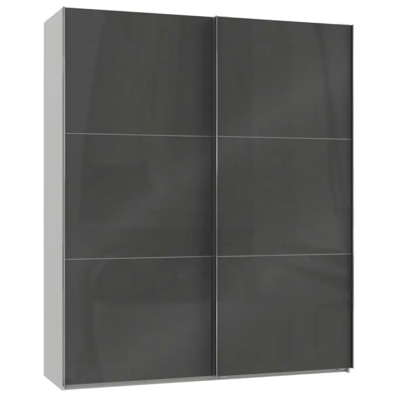 Schwebet&uuml;renschrank in Grau, Wei&szlig;