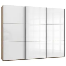 Schwebet&uuml;renschrank in Wei&szlig;, Eichefarben